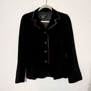 Anna Trzebinski Claudia Jacket Goat Suede Glass Beads Blazer Size 4 Kenya Made